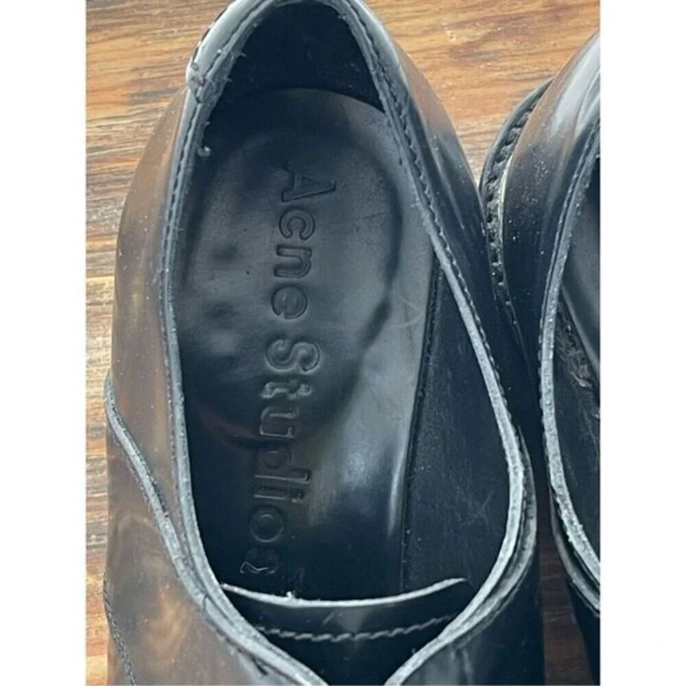 Acne Studios Lark‎ Platform Oxford Shoes Men 41 US 11 Snakeskin Trim Leather - Picture 6 of 9